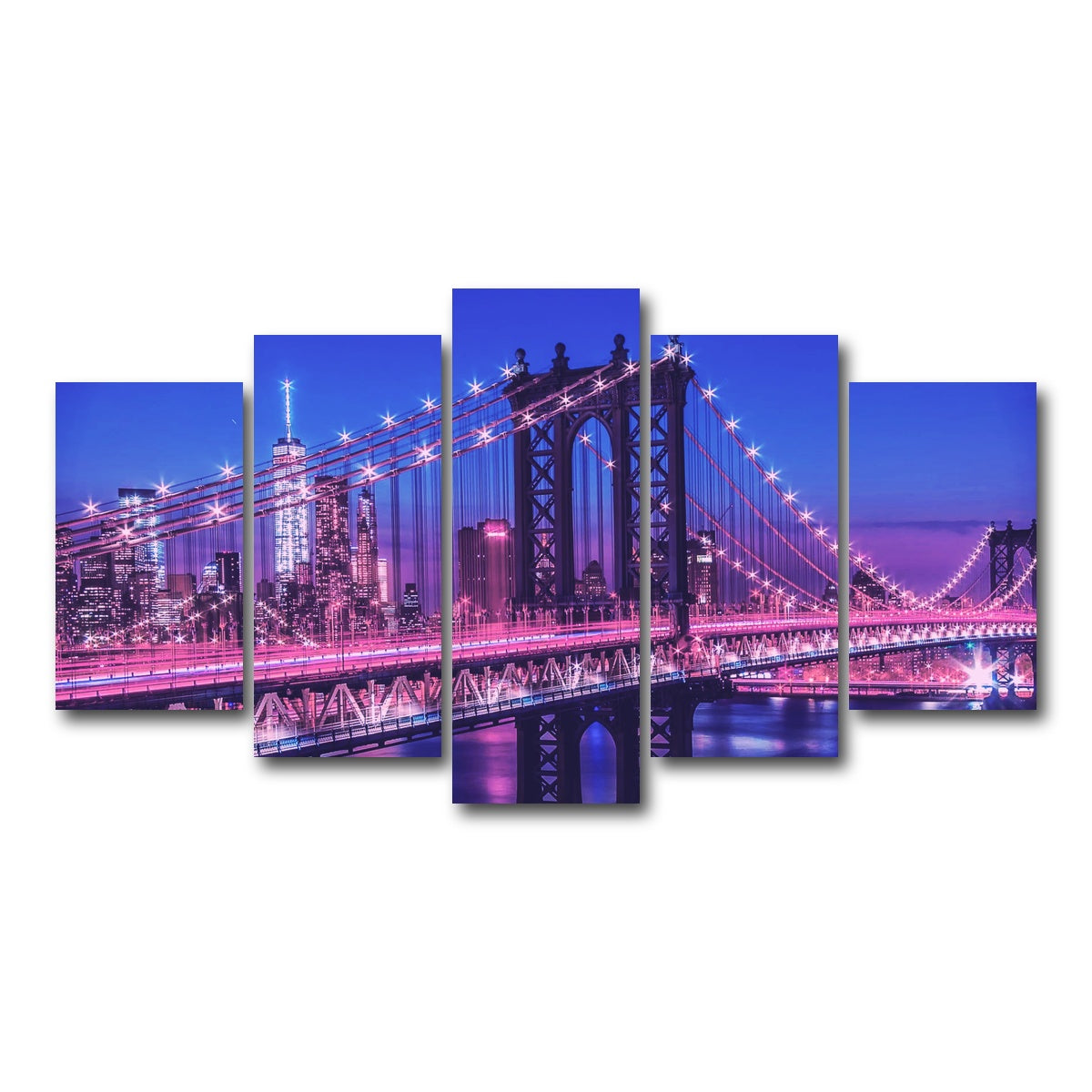 AUTO-MOCKUP WHITE | New York Manhattan Bridge | 5 Piece | Gallery Wrap Canvas | group=5_normal