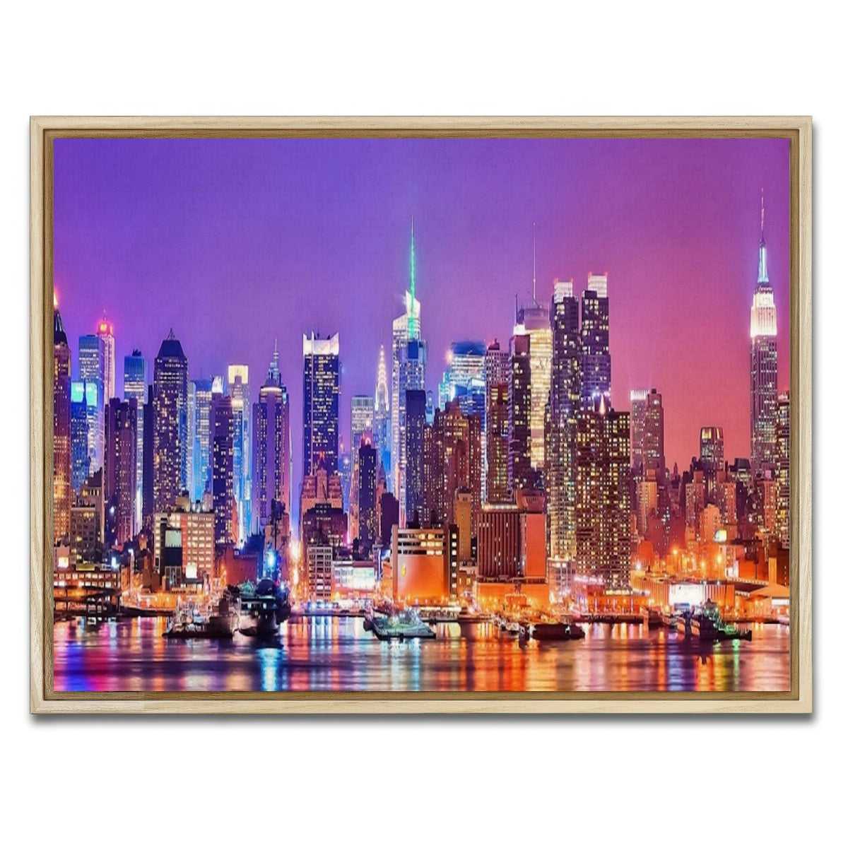 AUTO-MOCKUP WHITE | New York Skyline | 1 Piece | Natural Framed Canvas | group=4x3