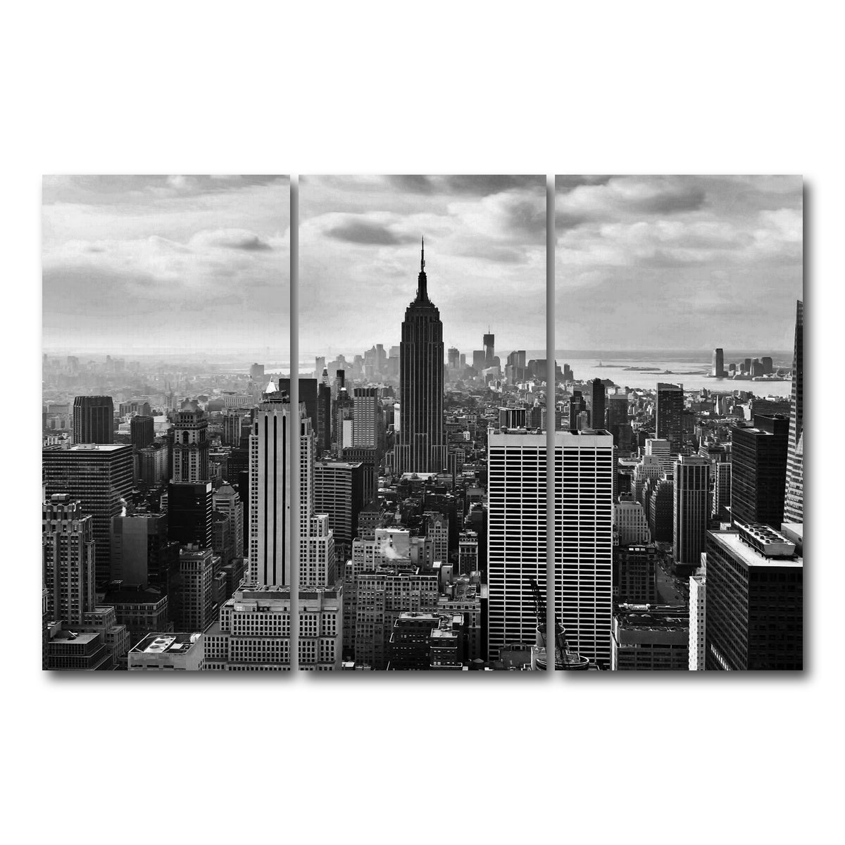 AUTO-MOCKUP WHITE | New York Skyline | 3 Piece | Gallery Wrap Canvas | group=12x24