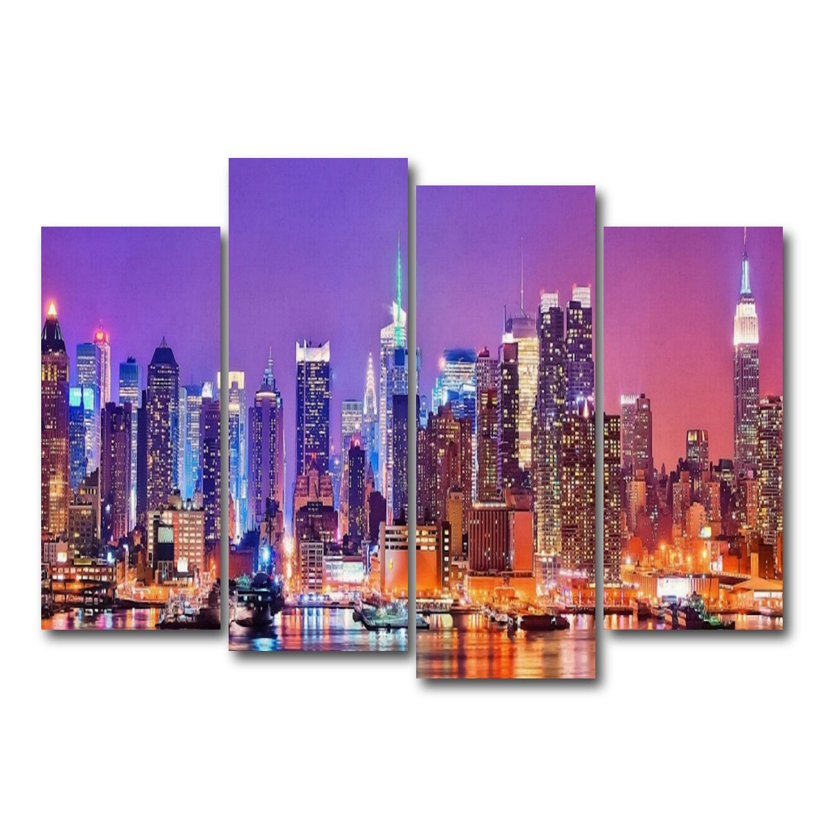 AUTO-MOCKUP WHITE | New York Skyline | 4 Piece | Gallery Wrap Canvas | group=4_normal