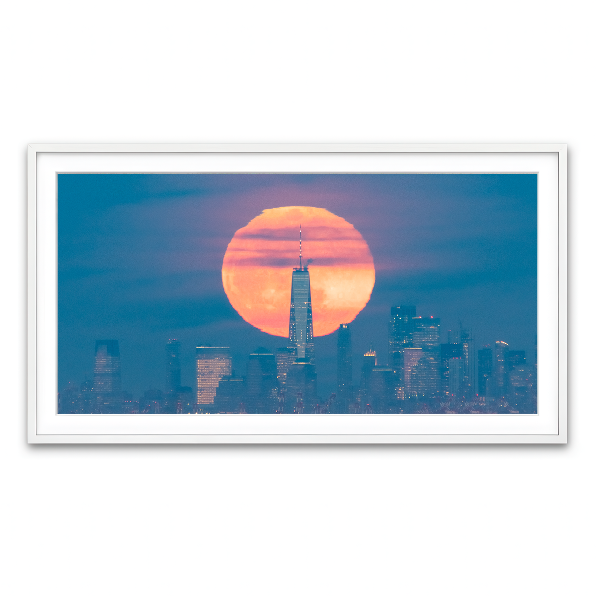 Framed Print 2x1 White