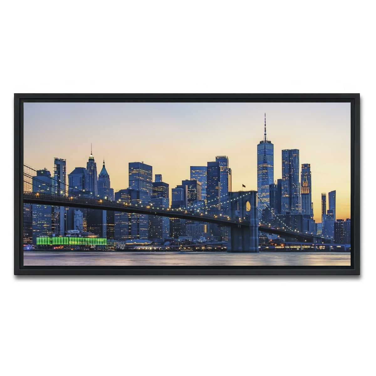 AUTO-MOCKUP WHITE | New York Sunset | 1 Piece | Black Framed Canvas | group=2x1