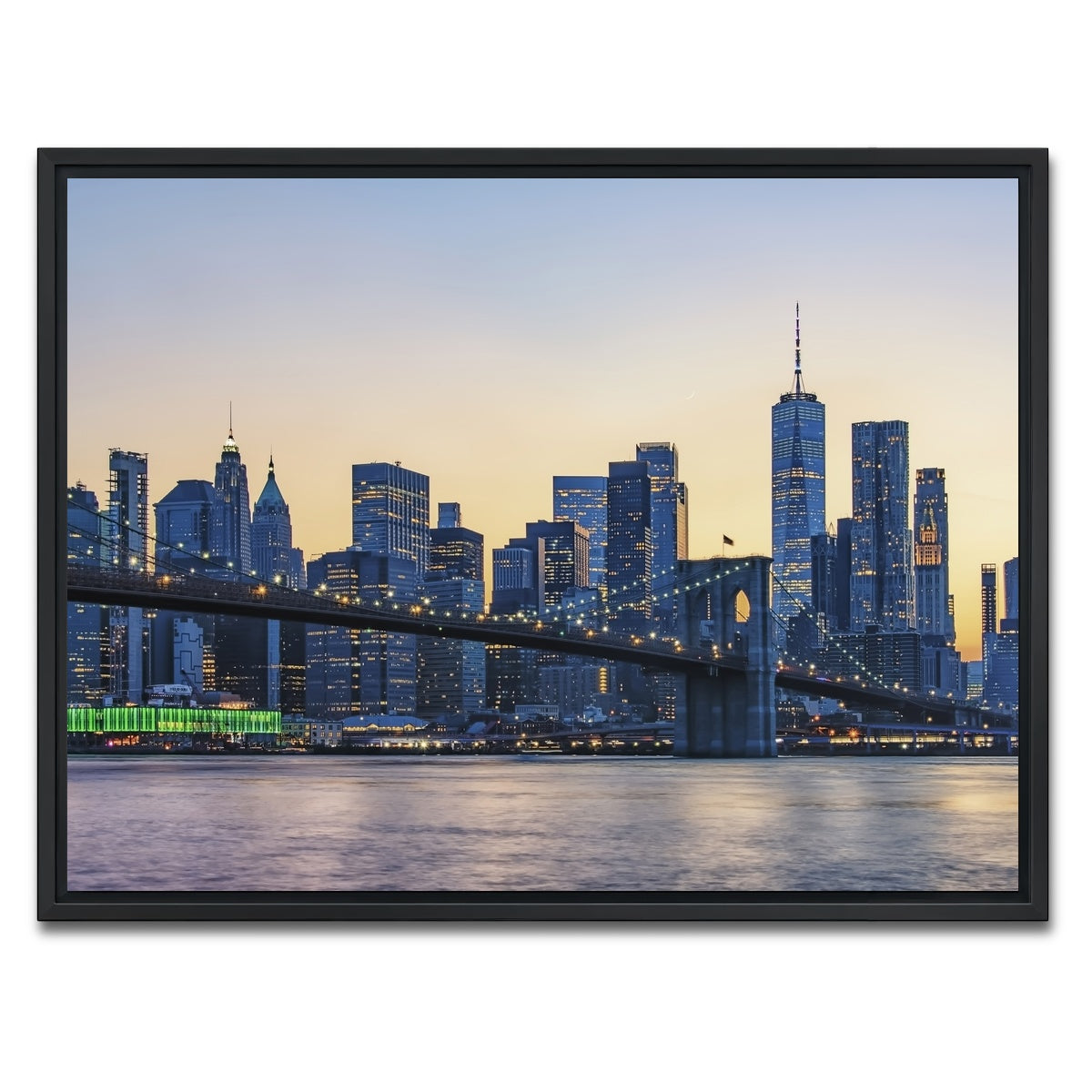 AUTO-MOCKUP WHITE | New York Sunset | 1 Piece | Black Framed Canvas | group=4x3