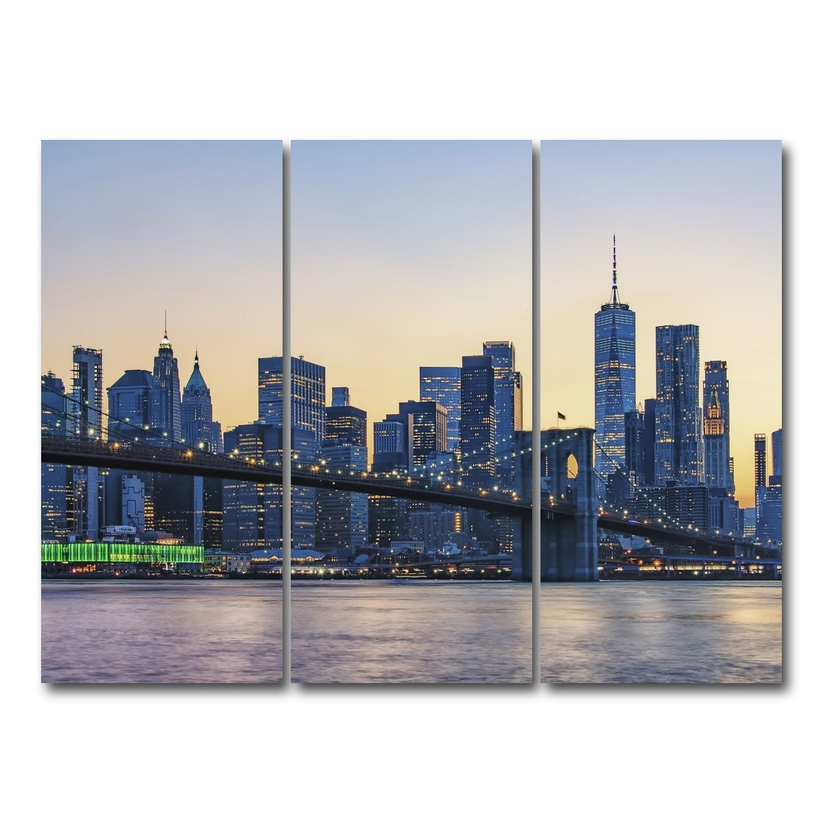 AUTO-MOCKUP WHITE | New York Sunset | 3 Piece | Gallery Wrap Canvas | group=8x18