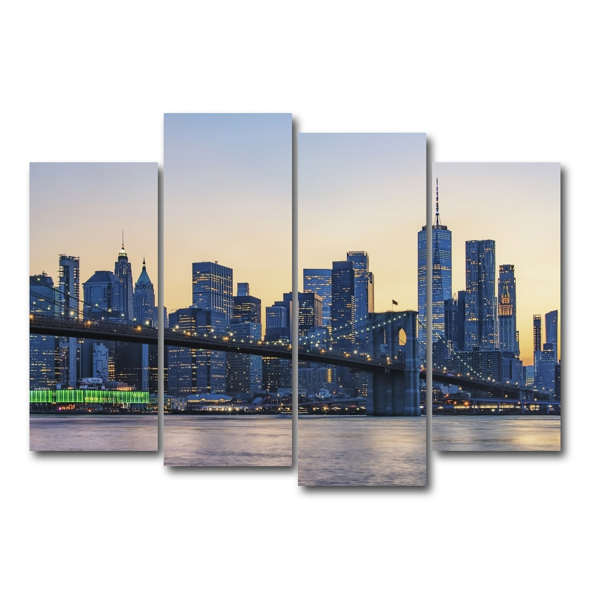 AUTO-MOCKUP WHITE | New York Sunset | 4 Piece | Gallery Wrap Canvas | group=4_normal