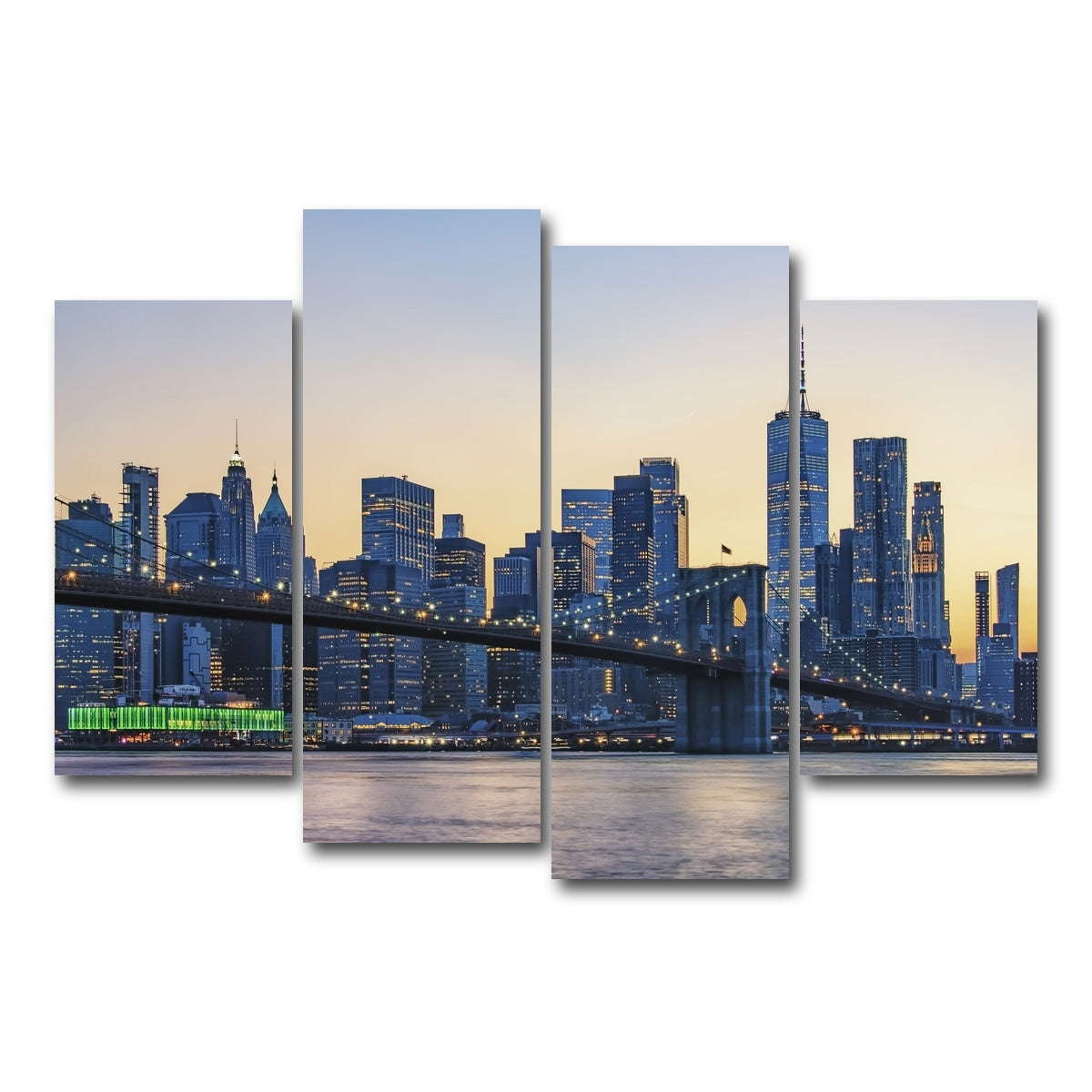 AUTO-MOCKUP WHITE | New York Sunset | 4 Piece | Gallery Wrap Canvas | group=4_short
