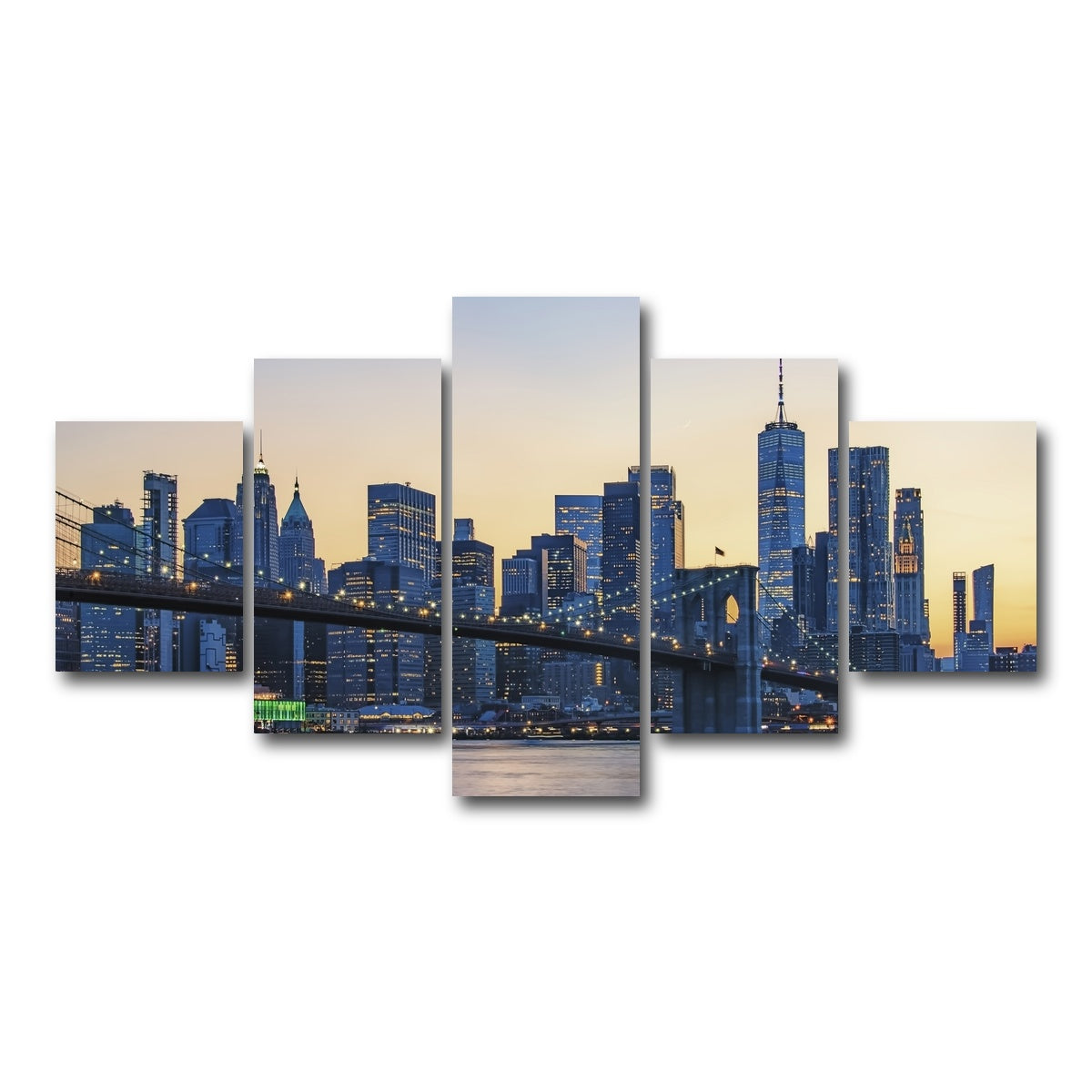 AUTO-MOCKUP WHITE | New York Sunset | 5 Piece | Gallery Wrap Canvas | group=5_short