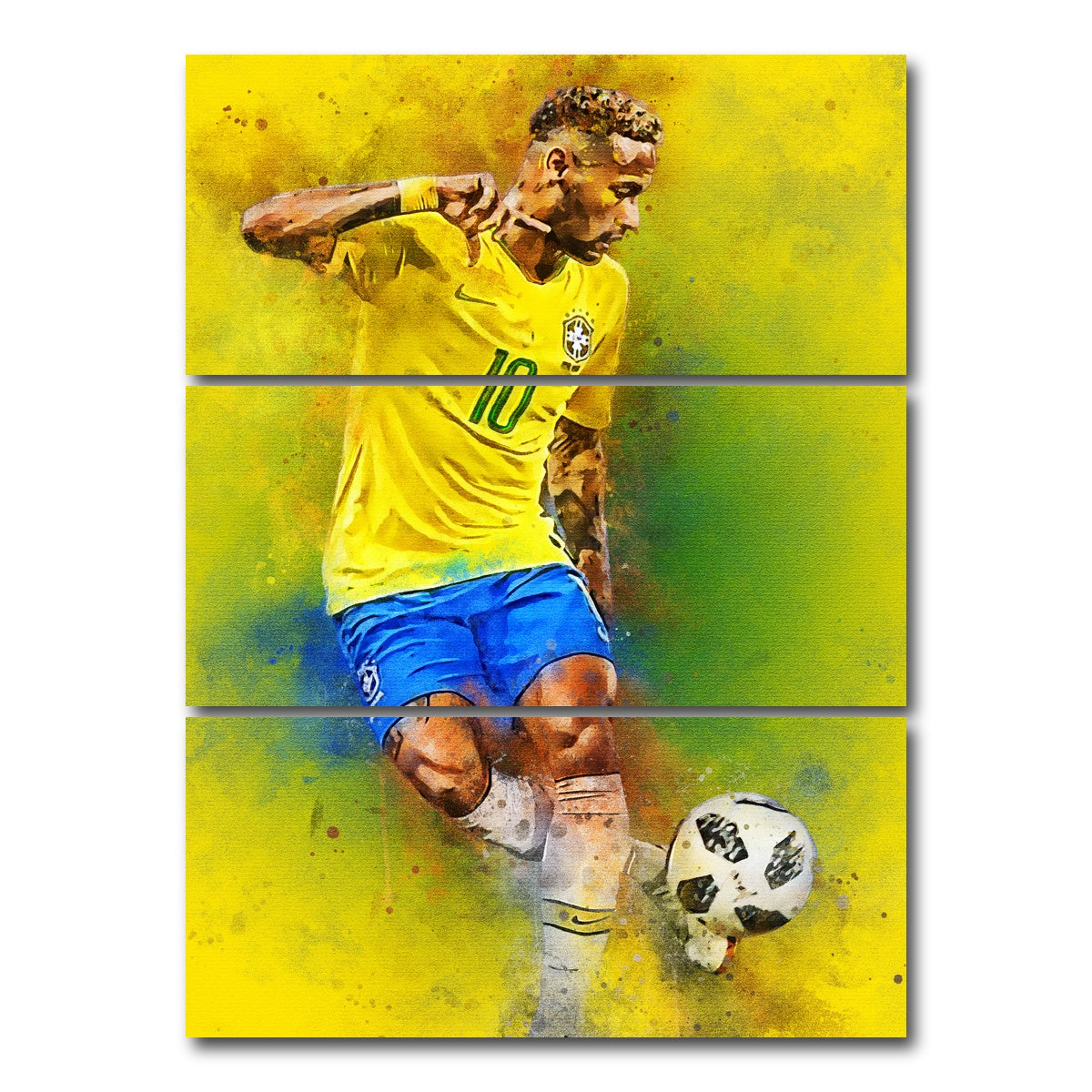 AUTO-MOCKUP WHITE | Neymar Jr | 3 Piece | Gallery Wrap Canvas | group=8x18_stacked