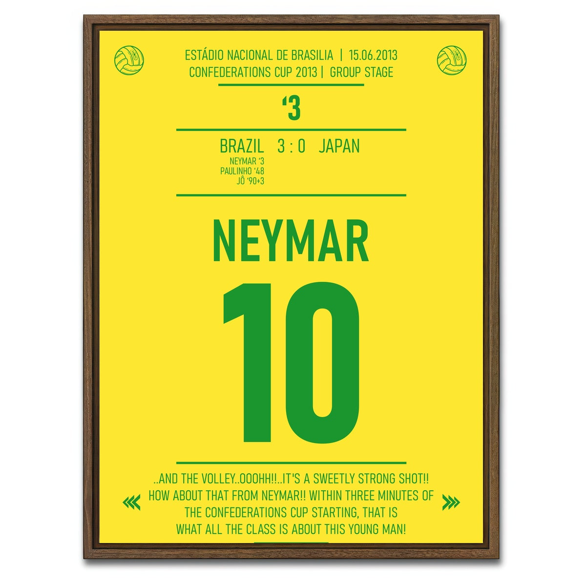 AUTO-MOCKUP WHITE | Neymar | 1 Piece | Walnut Framed Canvas | group=3x4