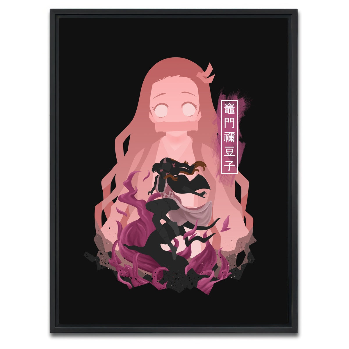 AUTO-MOCKUP WHITE | Nezuko | 1 Piece | Black Framed Canvas | group=3x4