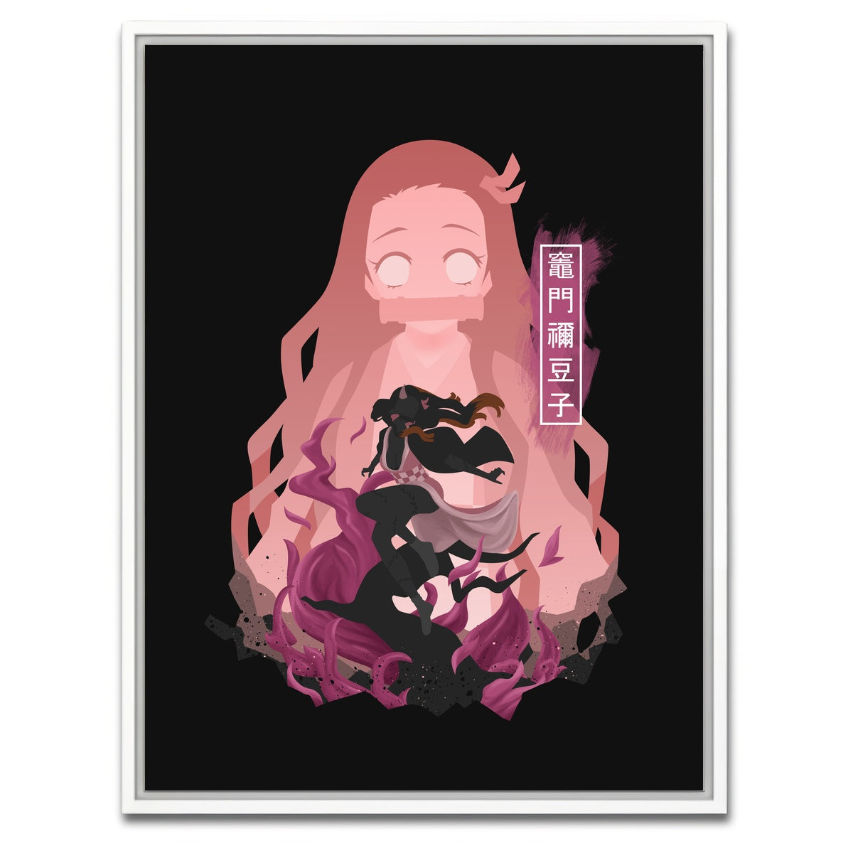 AUTO-MOCKUP WHITE | Nezuko | 1 Piece | White Framed Canvas | group=3x4