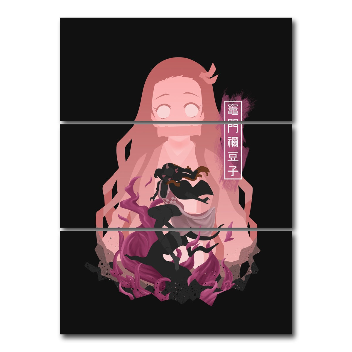 AUTO-MOCKUP WHITE | Nezuko | 3 Piece | Gallery Wrap Canvas | group=8x18_stacked