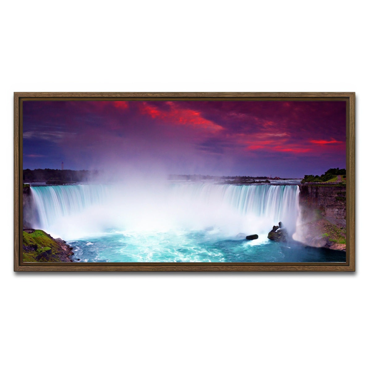 AUTO-MOCKUP WHITE | Niagara Falls | 1 Piece | Walnut Framed Canvas | group=2x1