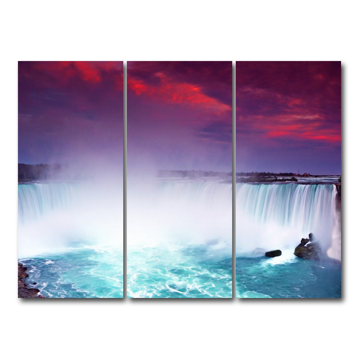 AUTO-MOCKUP WHITE | Niagara Falls | 3 Piece | Gallery Wrap Canvas | group=8x18