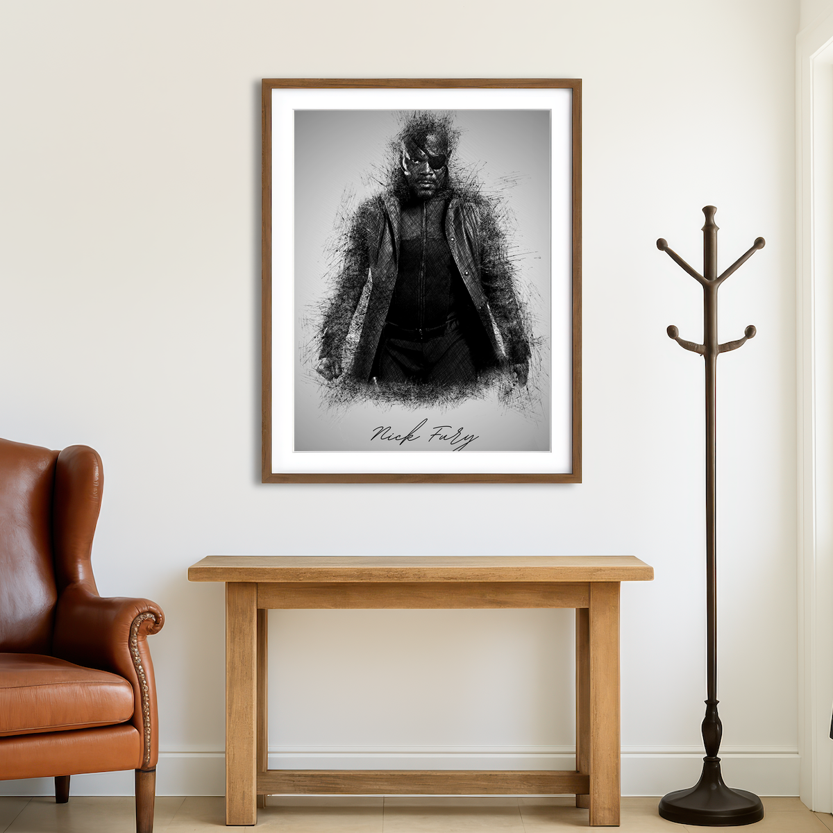 AUTO-MOCKUP ROOM | Nick Fury Wall Art