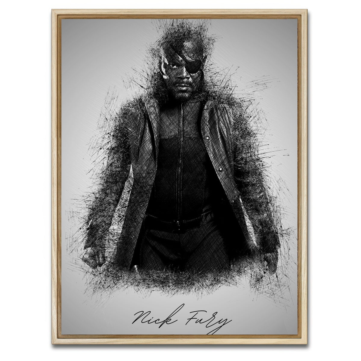 AUTO-MOCKUP WHITE | Nick Fury | 1 Piece | Natural Framed Canvas | group=3x4