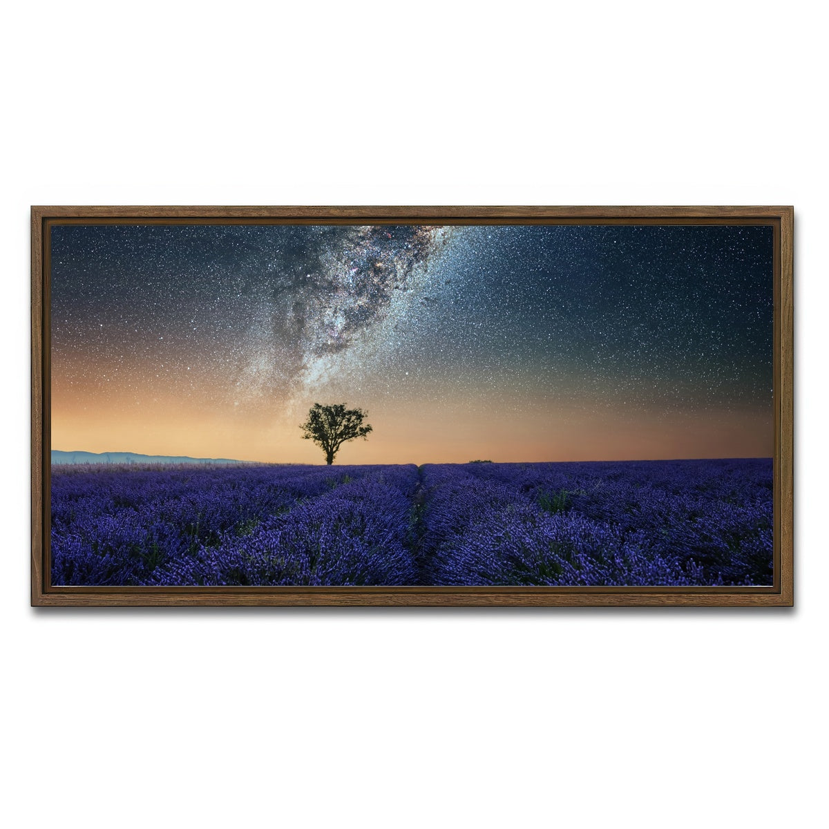 AUTO-MOCKUP WHITE | Night In Provence | 1 Piece | Walnut Framed Canvas | group=2x1