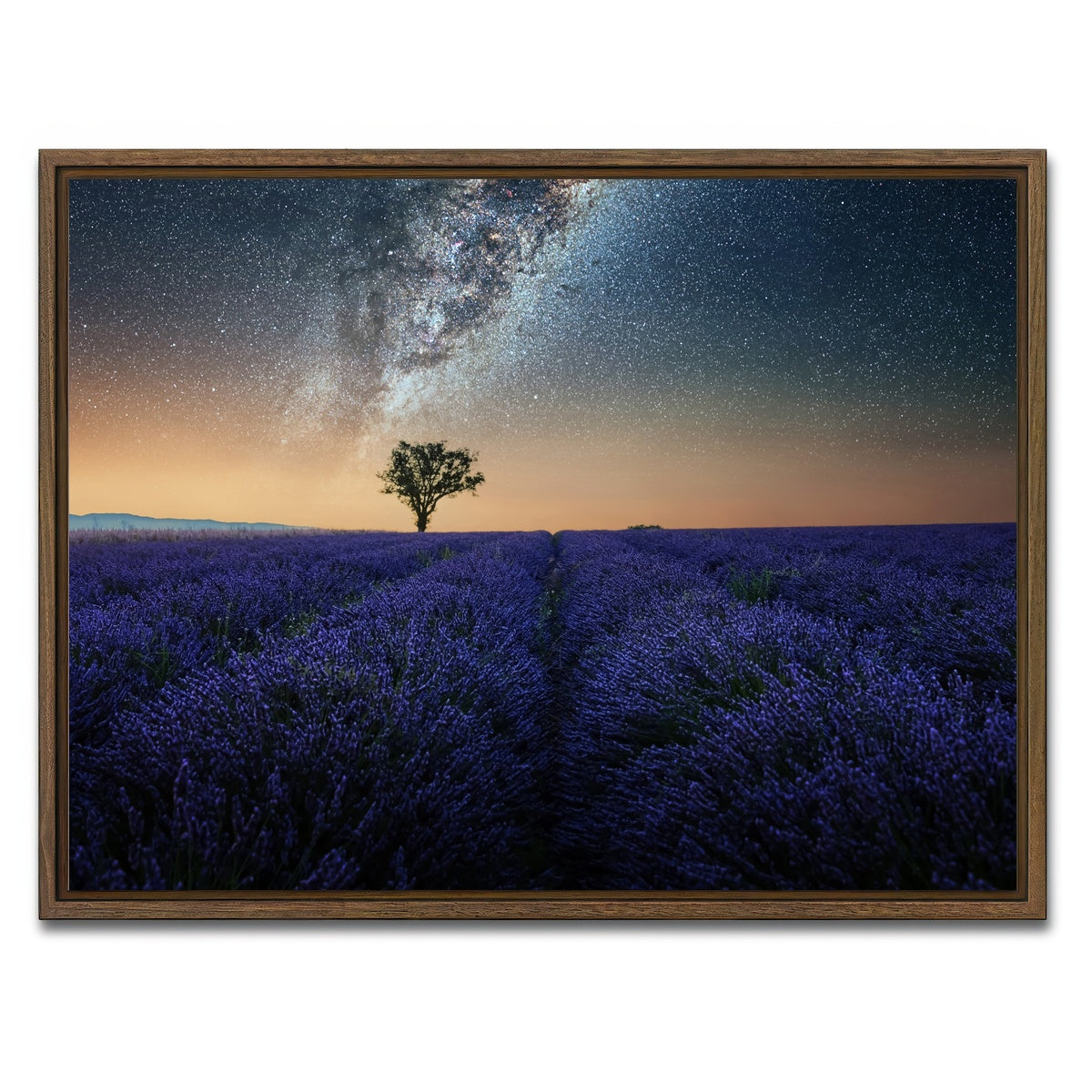 AUTO-MOCKUP WHITE | Night In Provence | 1 Piece | Walnut Framed Canvas | group=4x3