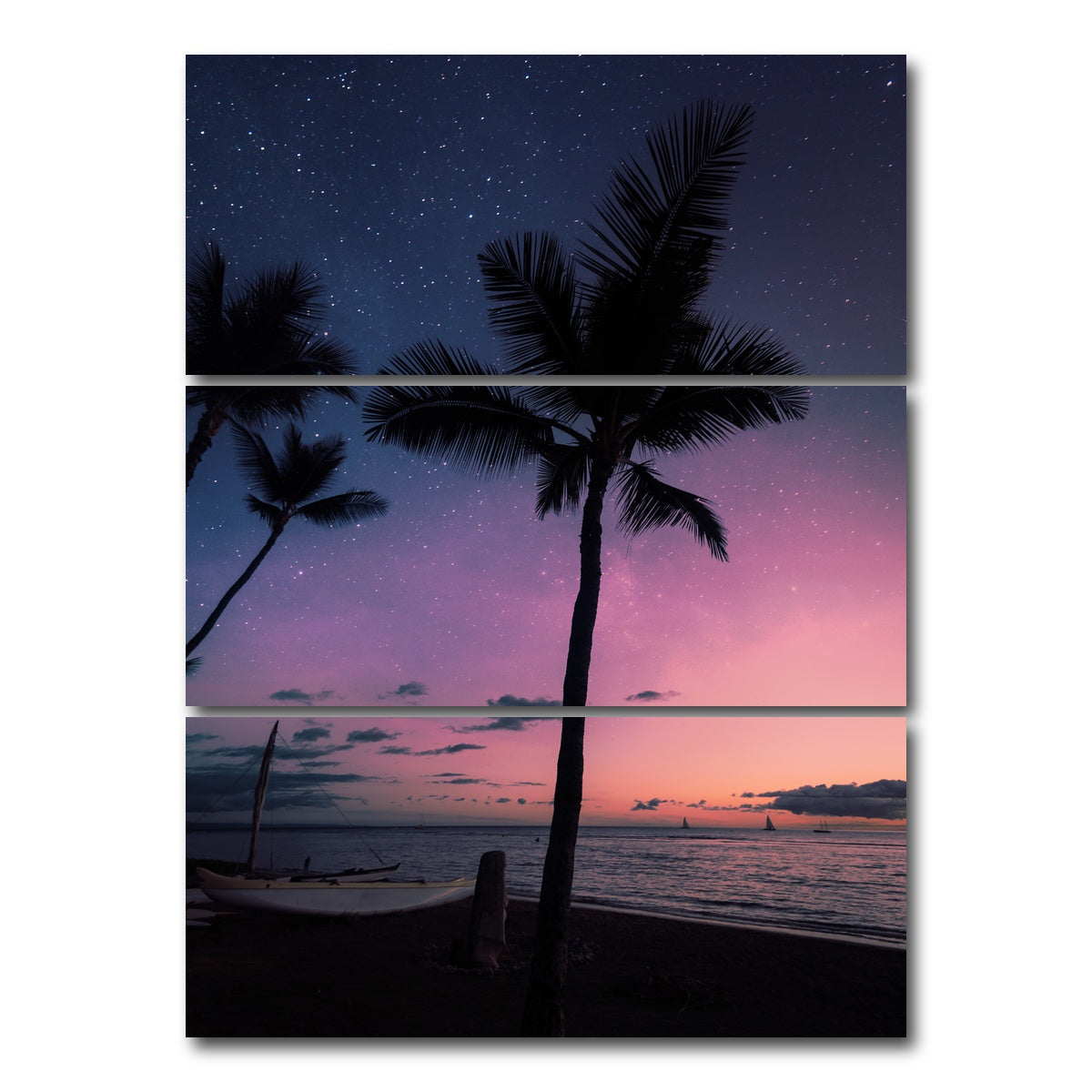 AUTO-MOCKUP WHITE | Night Wonder | 3 Piece | Gallery Wrap Canvas | group=8x18_stacked