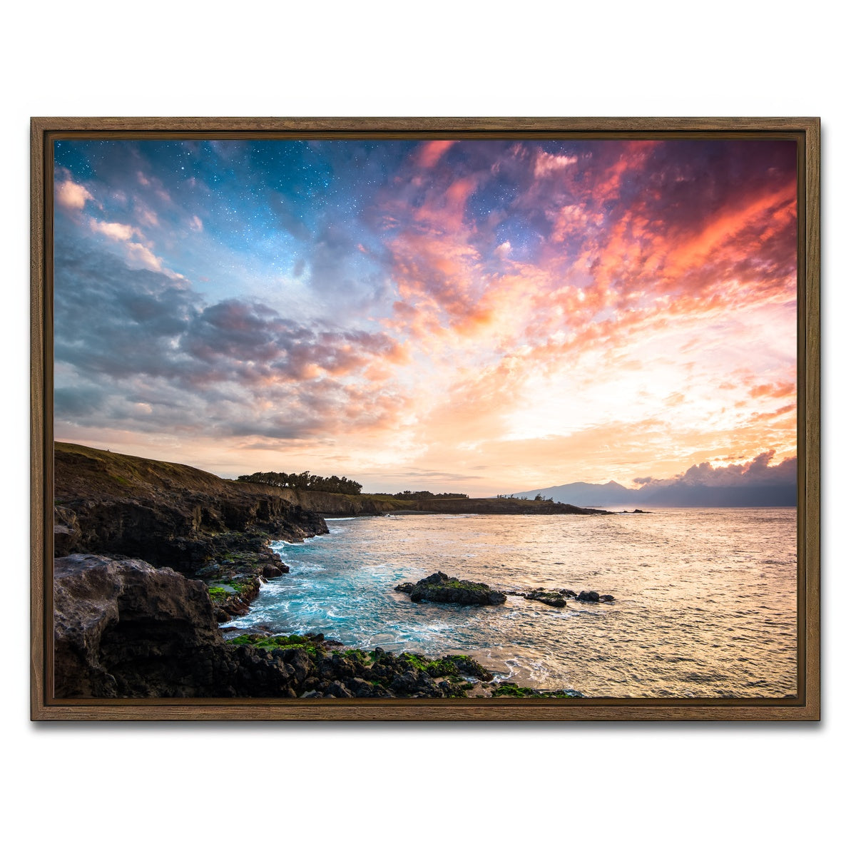 AUTO-MOCKUP WHITE | Night and Day | 1 Piece | Walnut Framed Canvas | group=4x3