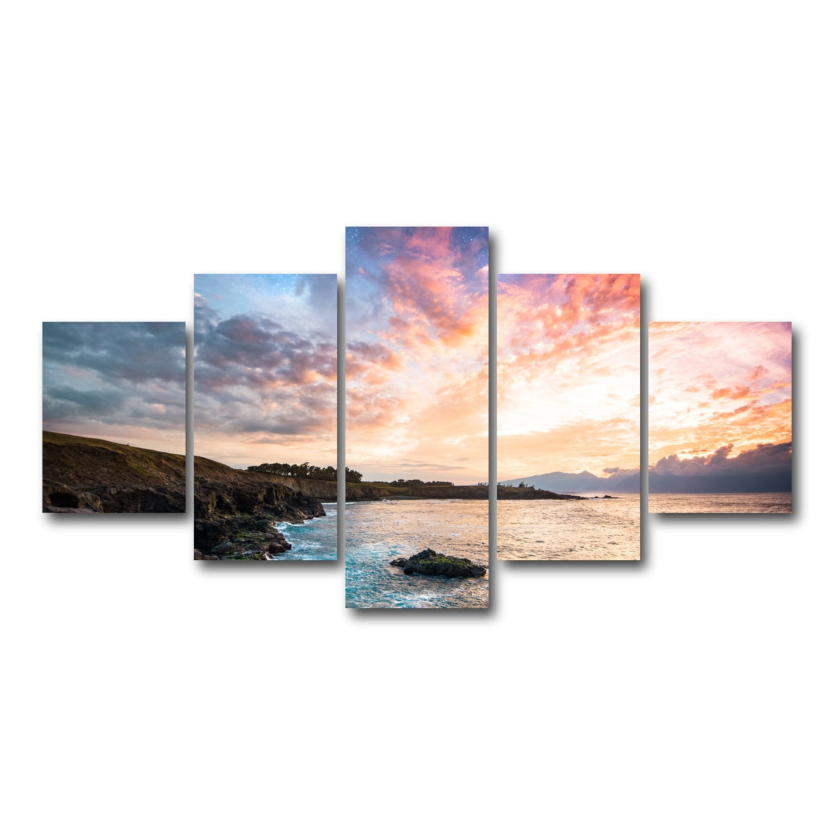 AUTO-MOCKUP WHITE | Night and Day | 5 Piece | Gallery Wrap Canvas | group=5_short