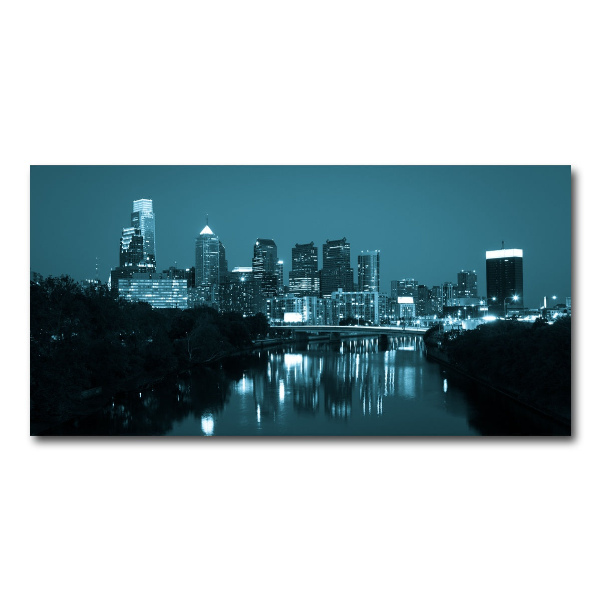 AUTO-MOCKUP WHITE | Night view Philadelphia | 1 Piece | Gallery Wrap Canvas | group=2x1