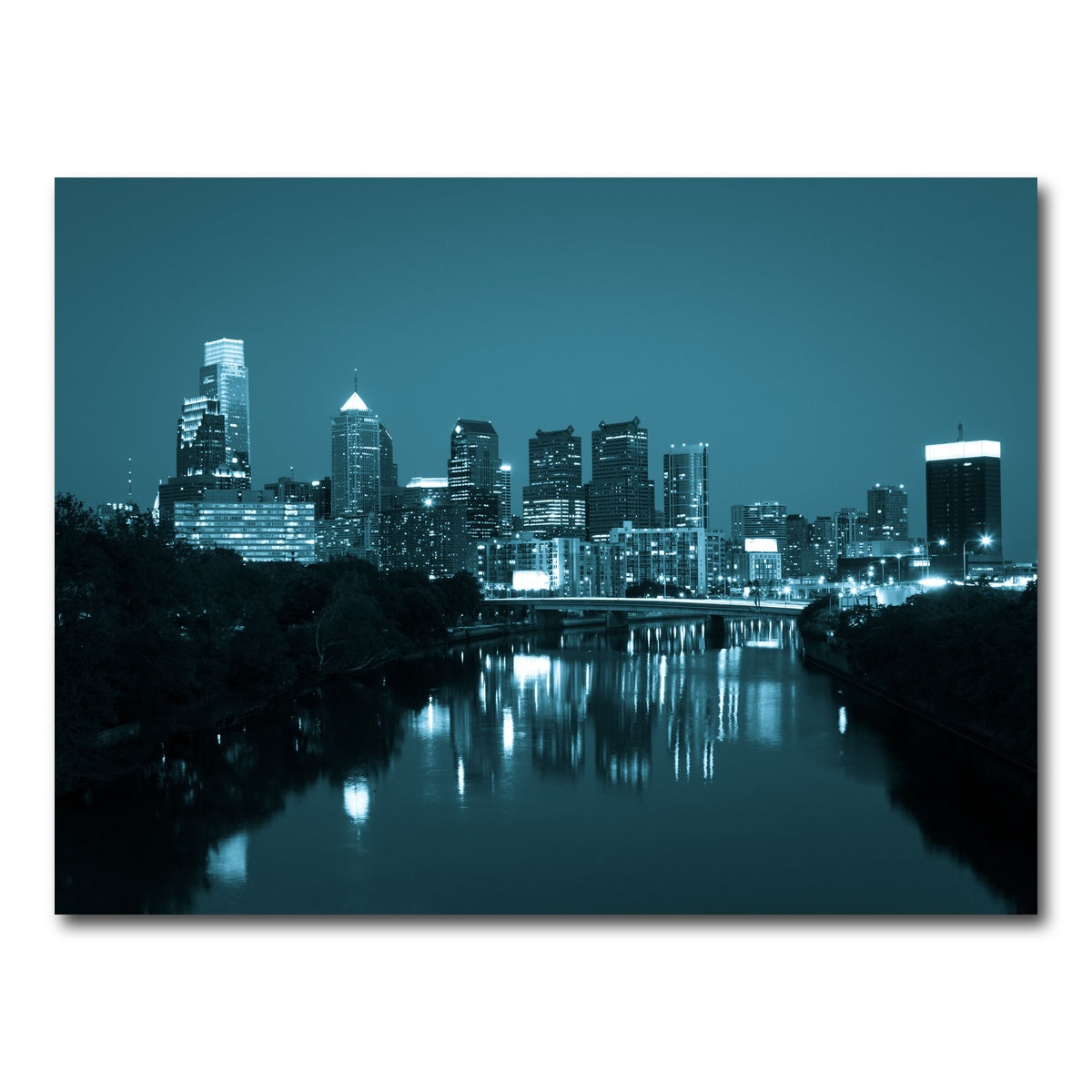 AUTO-MOCKUP WHITE | Night view Philadelphia | 1 Piece | Gallery Wrap Canvas | group=4x3
