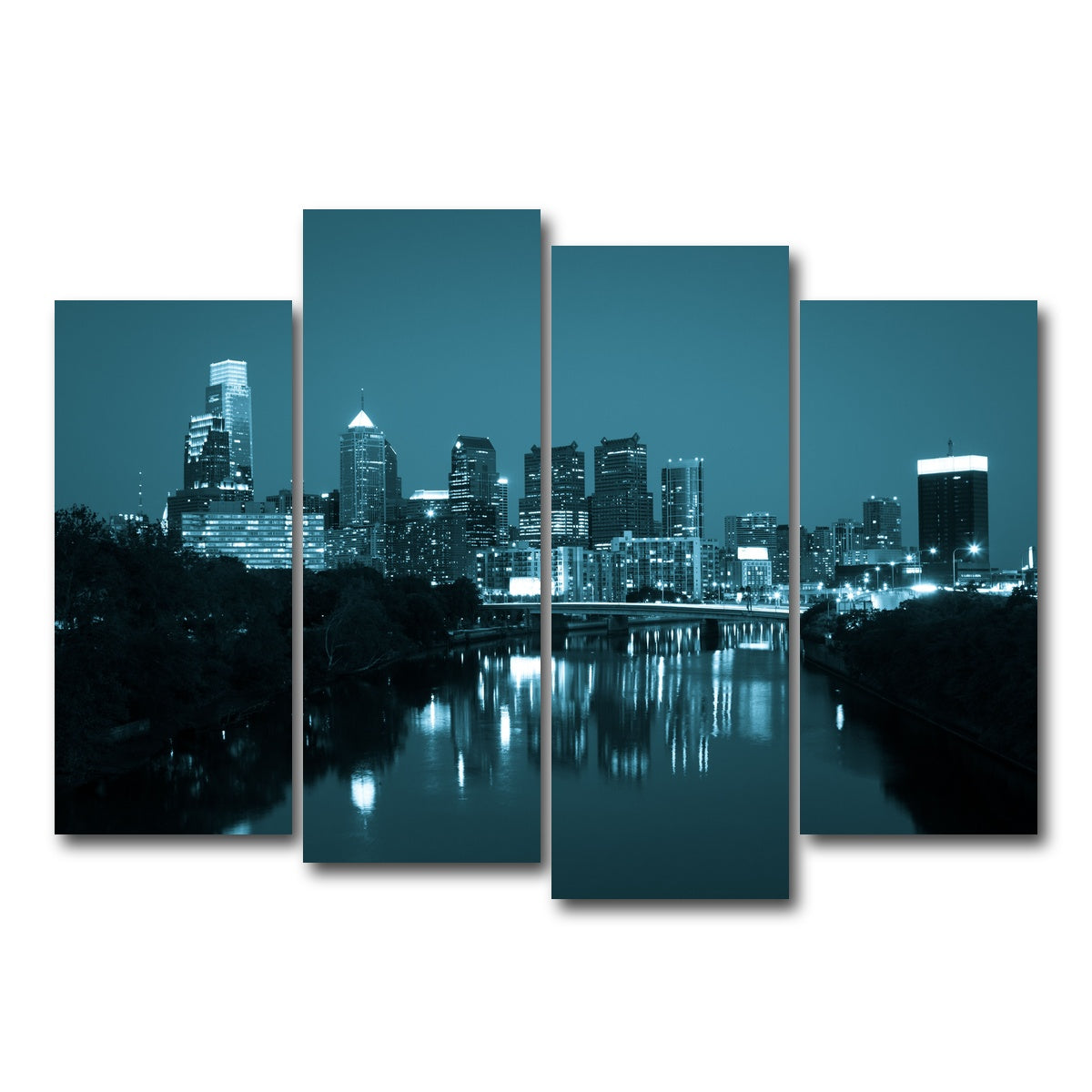 AUTO-MOCKUP WHITE | Night view Philadelphia | 4 Piece | Gallery Wrap Canvas | group=4_normal