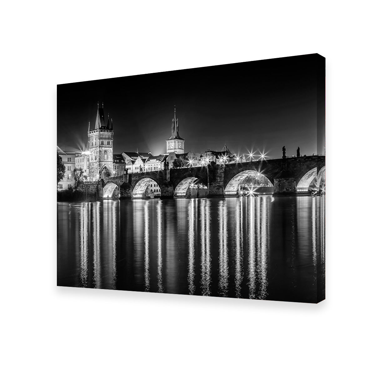 Night impression of Charles Bridge in Prague Wall Art