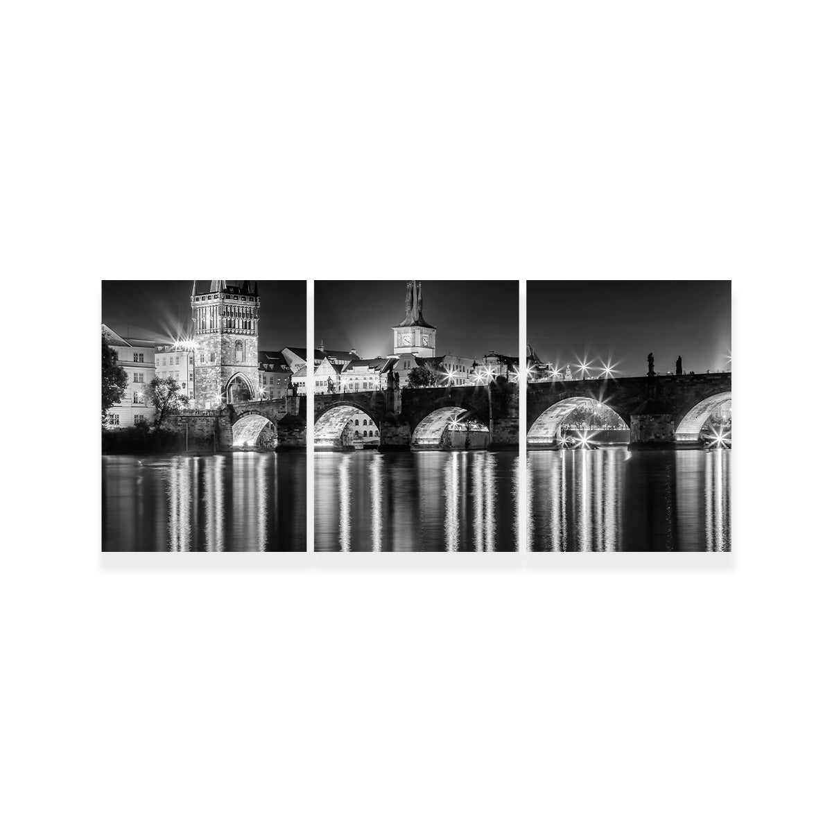 Night impression of Charles Bridge in Prague Wall Art