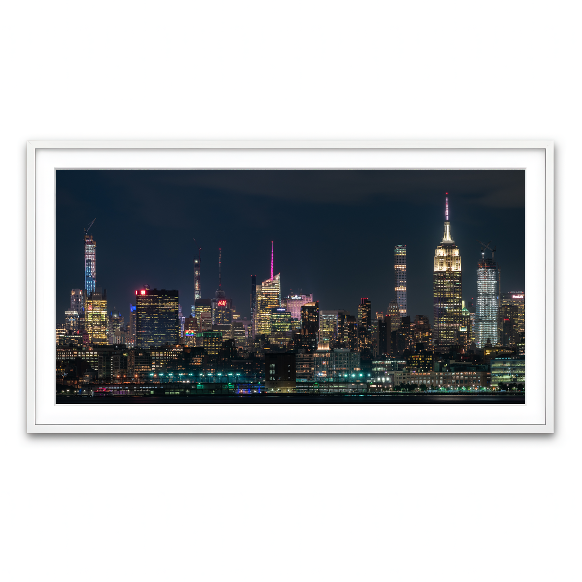 Framed Print 2x1 White