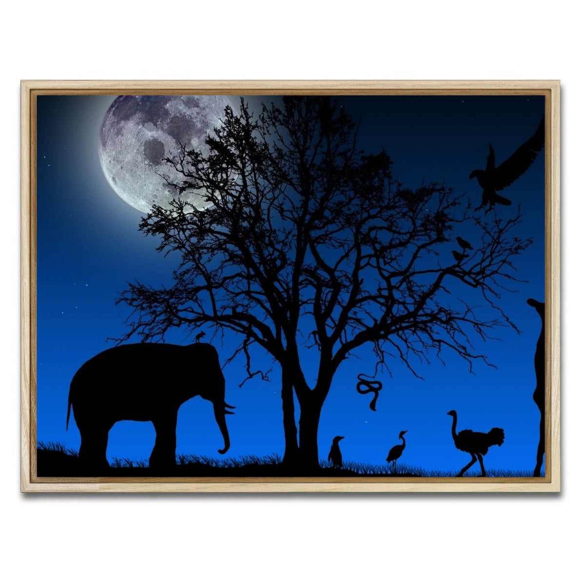 AUTO-MOCKUP WHITE | Nights in Africa Wall Art | 1 Piece | Natural Frame | group=4x3