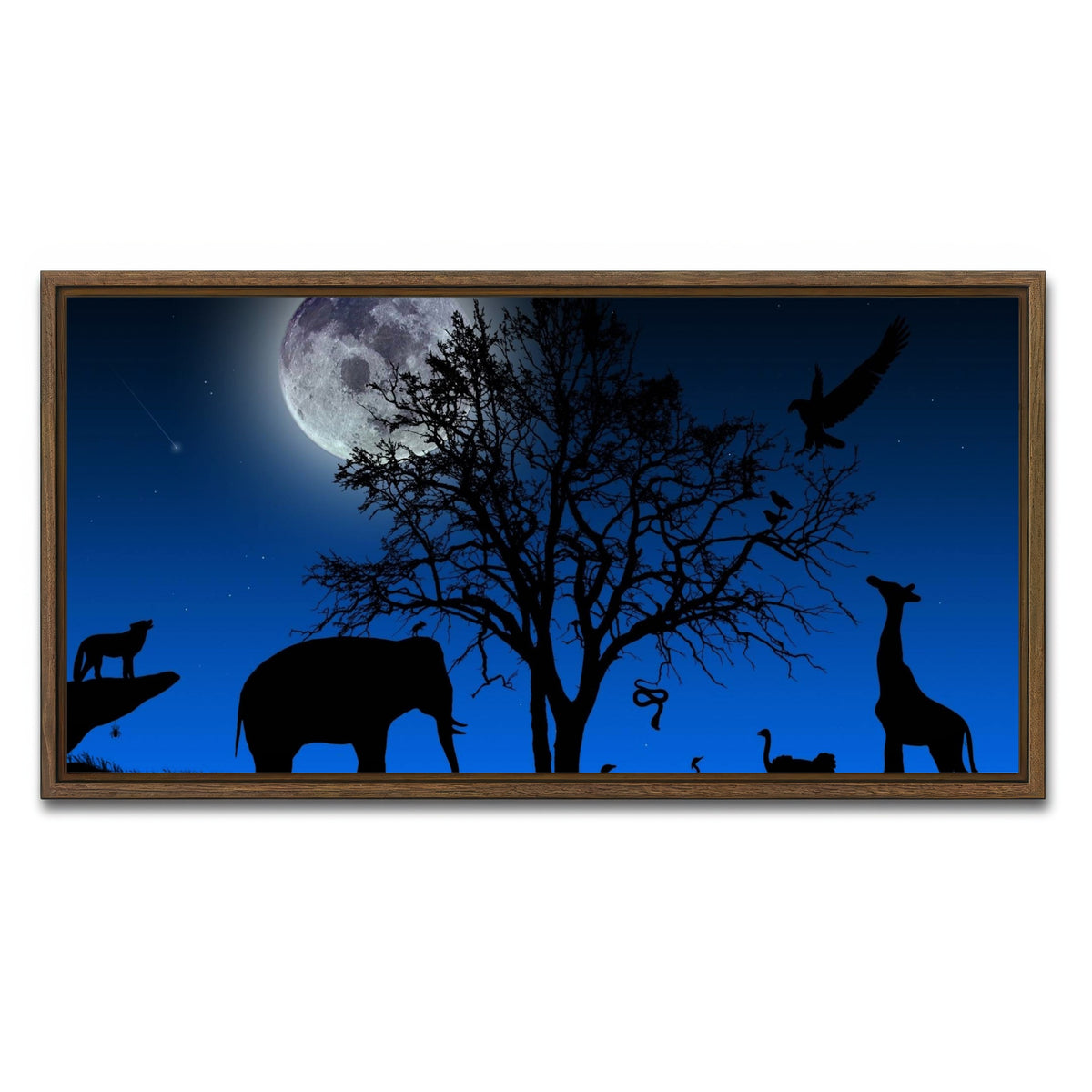 AUTO-MOCKUP WHITE | Nights in Africa Wall Art | 1 Piece | Walnut Frame | group=2x1