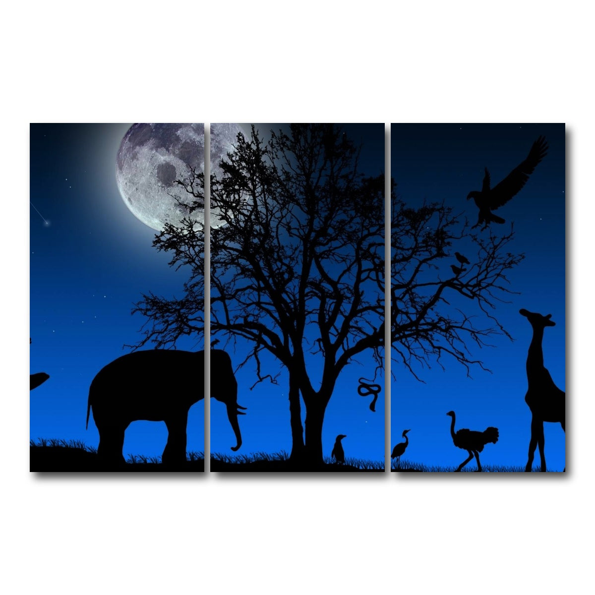 AUTO-MOCKUP WHITE | Nights in Africa Wall Art | 3 Piece | Gallery Wrapped | group=12x24