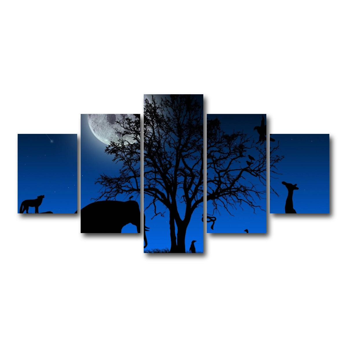 AUTO-MOCKUP WHITE | Nights in Africa Wall Art | 5 Piece | Gallery Wrapped | group=5_short