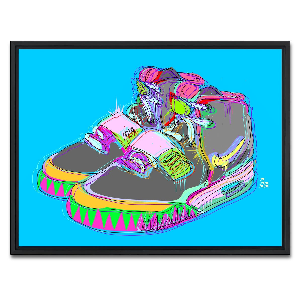 AUTO-MOCKUP WHITE | Nike Air Yeezy 2 | 1 Piece | Black Framed Canvas | group=4x3