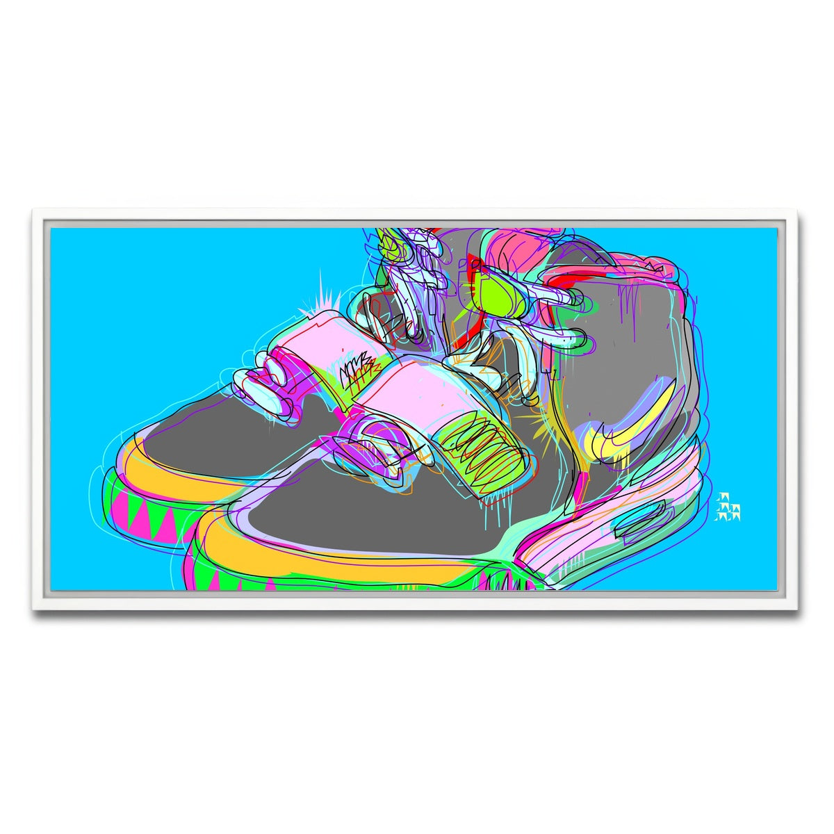 AUTO-MOCKUP WHITE | Nike Air Yeezy 2 | 1 Piece | White Framed Canvas | group=2x1