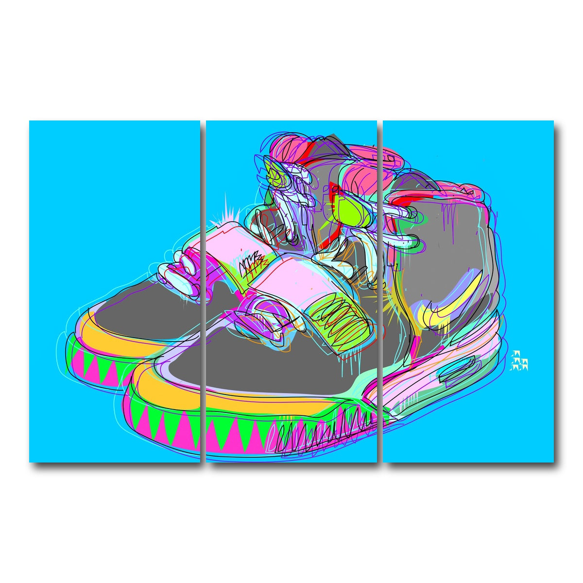 AUTO-MOCKUP WHITE | Nike Air Yeezy 2 | 3 Piece | Gallery Wrap Canvas | group=12x24