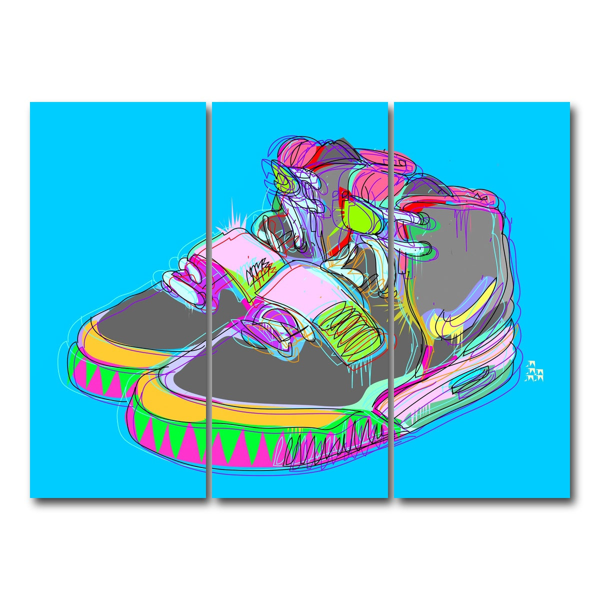 AUTO-MOCKUP WHITE | Nike Air Yeezy 2 | 3 Piece | Gallery Wrap Canvas | group=8x18