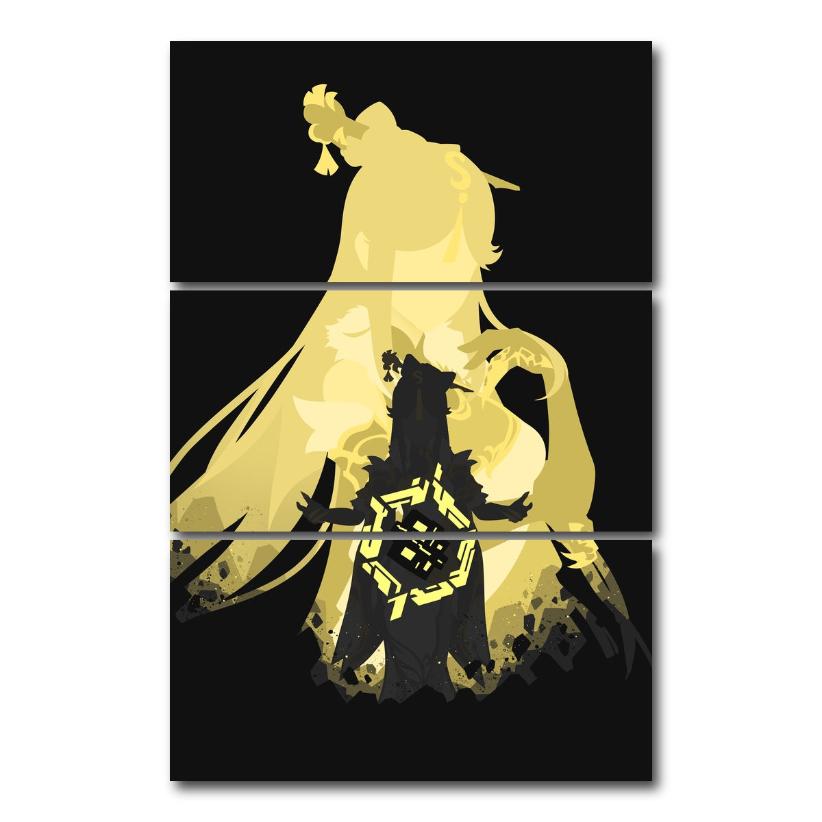 AUTO-MOCKUP WHITE | Ningguang | 3 Piece | Gallery Wrap Canvas | group=12x24_stacked