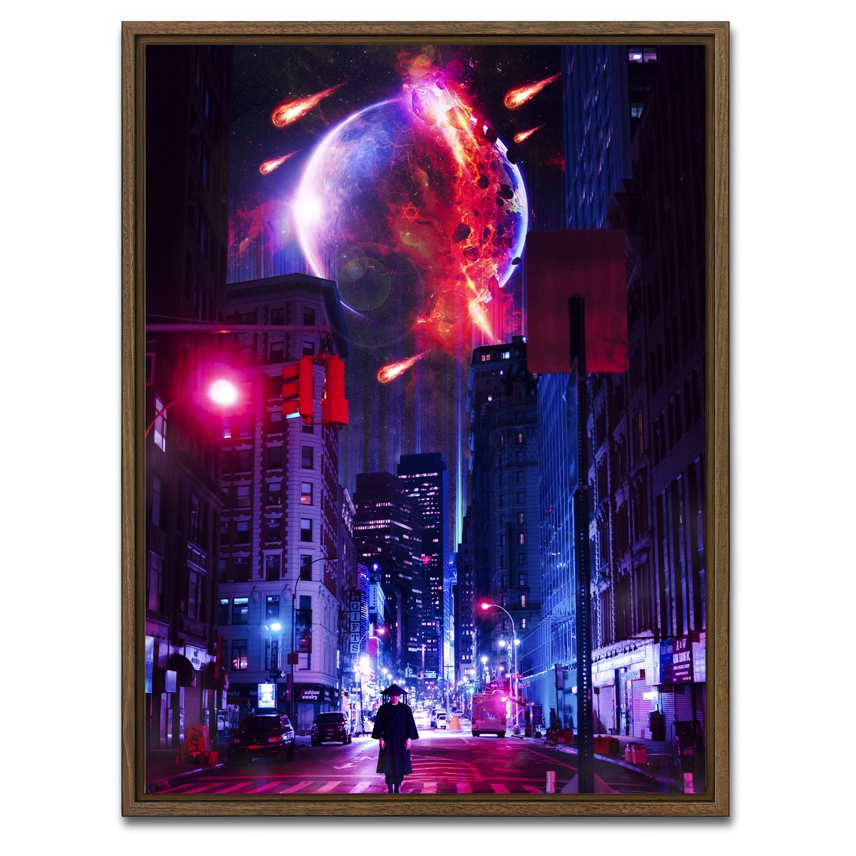 AUTO-MOCKUP WHITE | Ninja City | 1 Piece | Walnut Framed Canvas | group=3x4