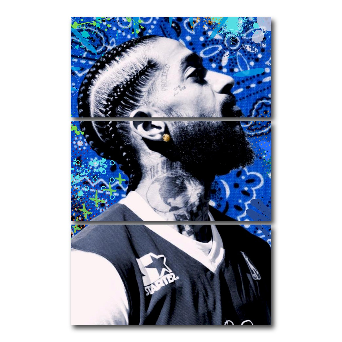 AUTO-MOCKUP WHITE | Nipsey Blue Final | 3 Piece | Gallery Wrap Canvas | group=12x24_stacked