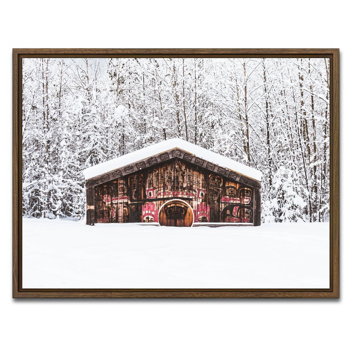 AUTO-MOCKUP WHITE | Nisga'a Memorial | 1 Piece | Walnut Framed Canvas | group=4x3