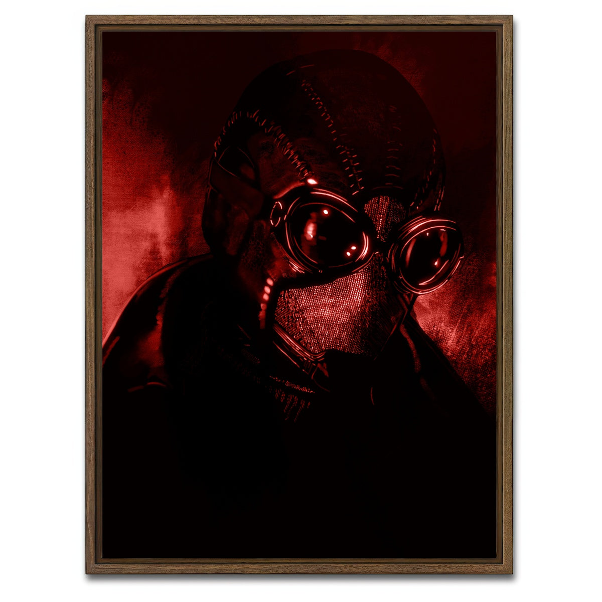 AUTO-MOCKUP WHITE | Noir In Red | 1 Piece | Walnut Framed Canvas | group=3x4