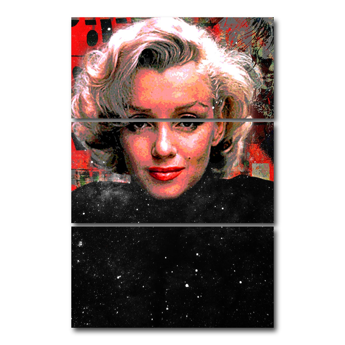 AUTO-MOCKUP WHITE | Norma Jeane Turtleneck | 3 Piece | Gallery Wrap Canvas | group=12x24_stacked