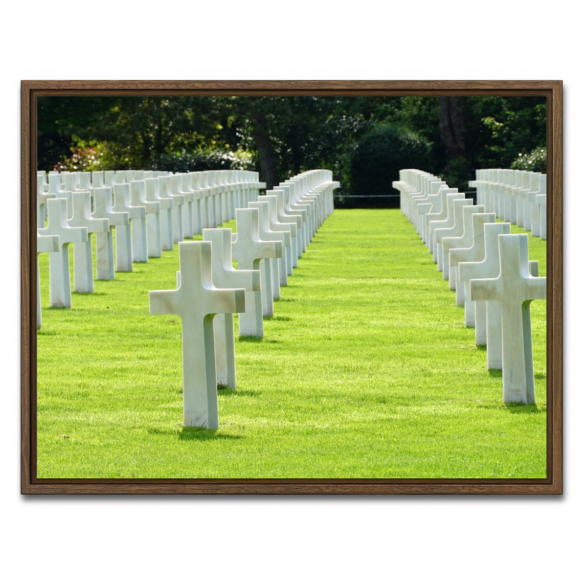 AUTO-MOCKUP WHITE | Normandy American Military Cemetery | 1 Piece | Walnut Framed Canvas | group=4x3