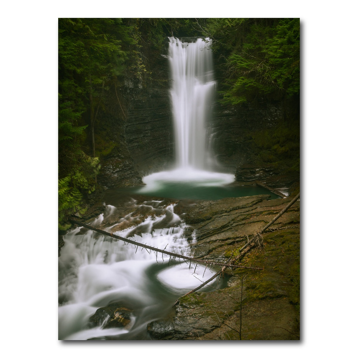 AUTO-MOCKUP WHITE | Northern BC Waterfall | 1 Piece | Gallery Wrap Canvas | group=3x4