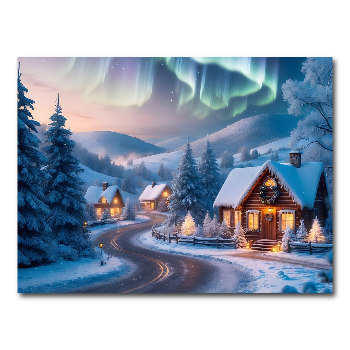 AUTO-MOCKUP WHITE | Northern Lights Painting | 1 Piece | Gallery Wrap Canvas | group=4x3