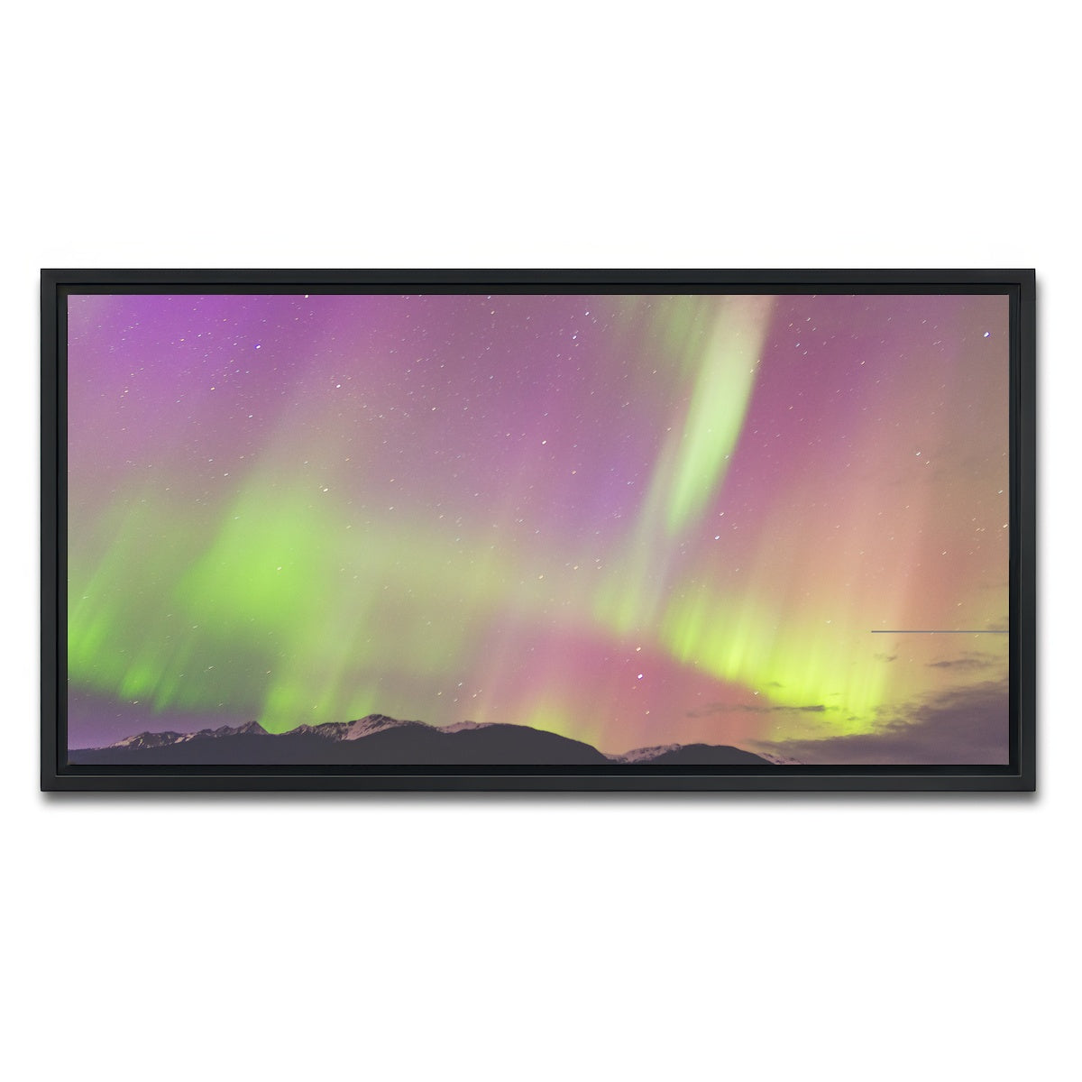 AUTO-MOCKUP WHITE | Northern Lights Purple | 1 Piece | Black Framed Canvas | group=2x1