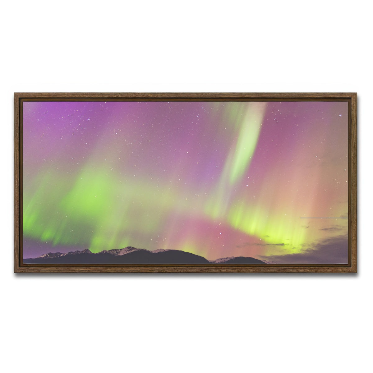 AUTO-MOCKUP WHITE | Northern Lights Purple | 1 Piece | Walnut Framed Canvas | group=2x1